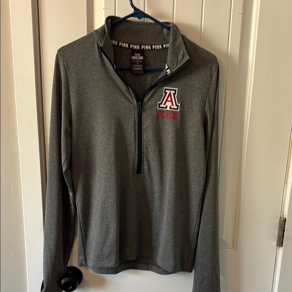 PINK Victoria's Secret Gray Quarter-Zip Top